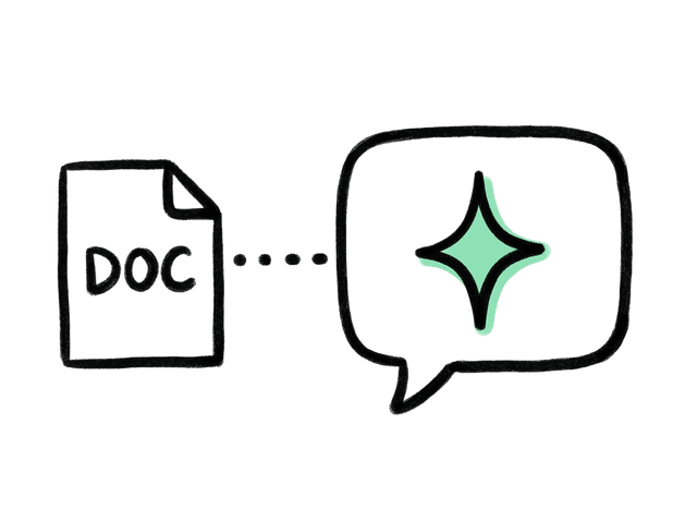 Document to chat bubble